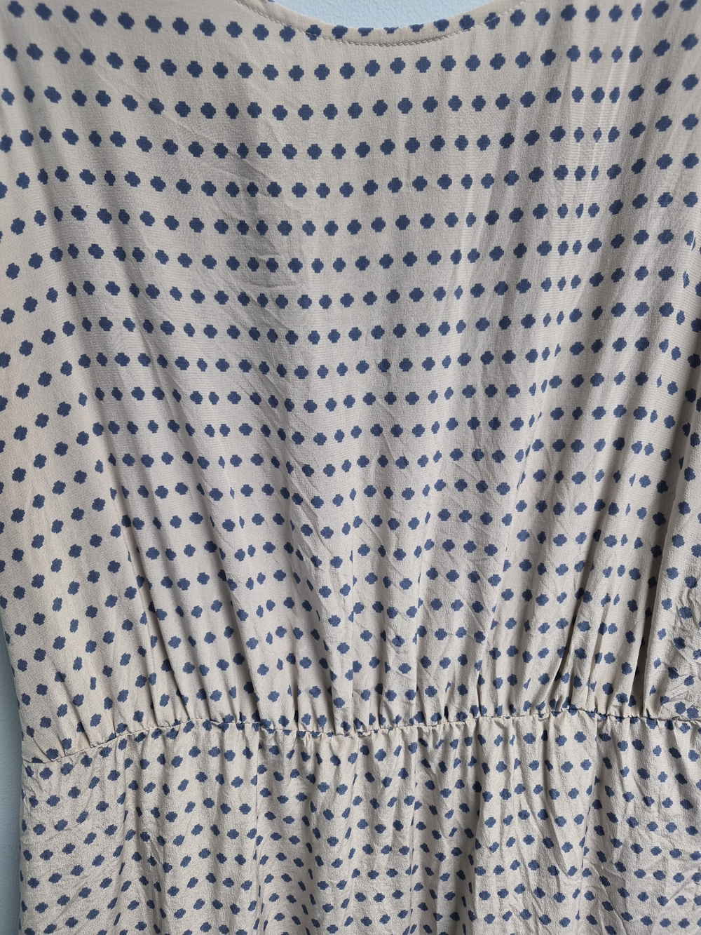 Marc By Marc Jacobs Cream Mini Dress with Navy Dot Print 100% Silk - Picture 5 of 7